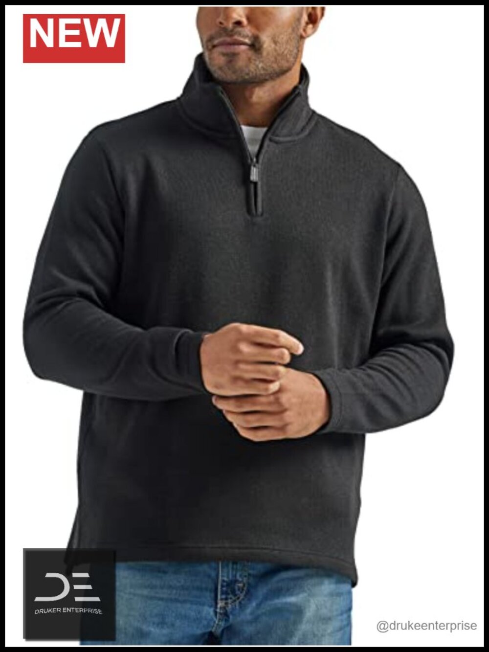 Long Sleeve Fleece Quarter-Zip Pullover Sweater Warm